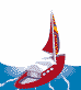 Animated sailing boat