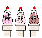 Animated ice cream trio